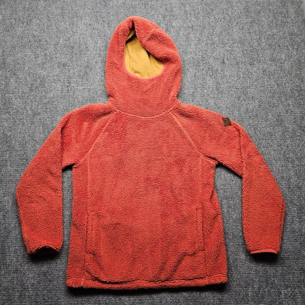 Burton Lynx Pullover Sherpa Fleece Hoodie Orange Terracotta Womens Medium